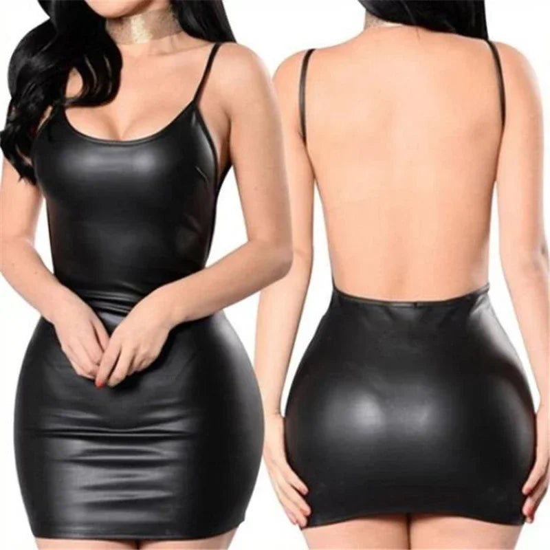 Vestido Nivér Black Latex – Sensual Sem Costas Modelador + Frete Grátis