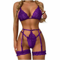 Conjunto Lingerie em Renda com Cinta-Liga – Sensual & Elegante