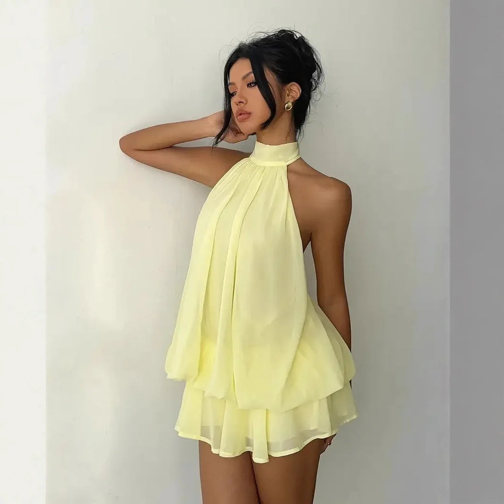 Vestido Curto Elegante Feminino Gola Alta – Look Sexy para Noite2026