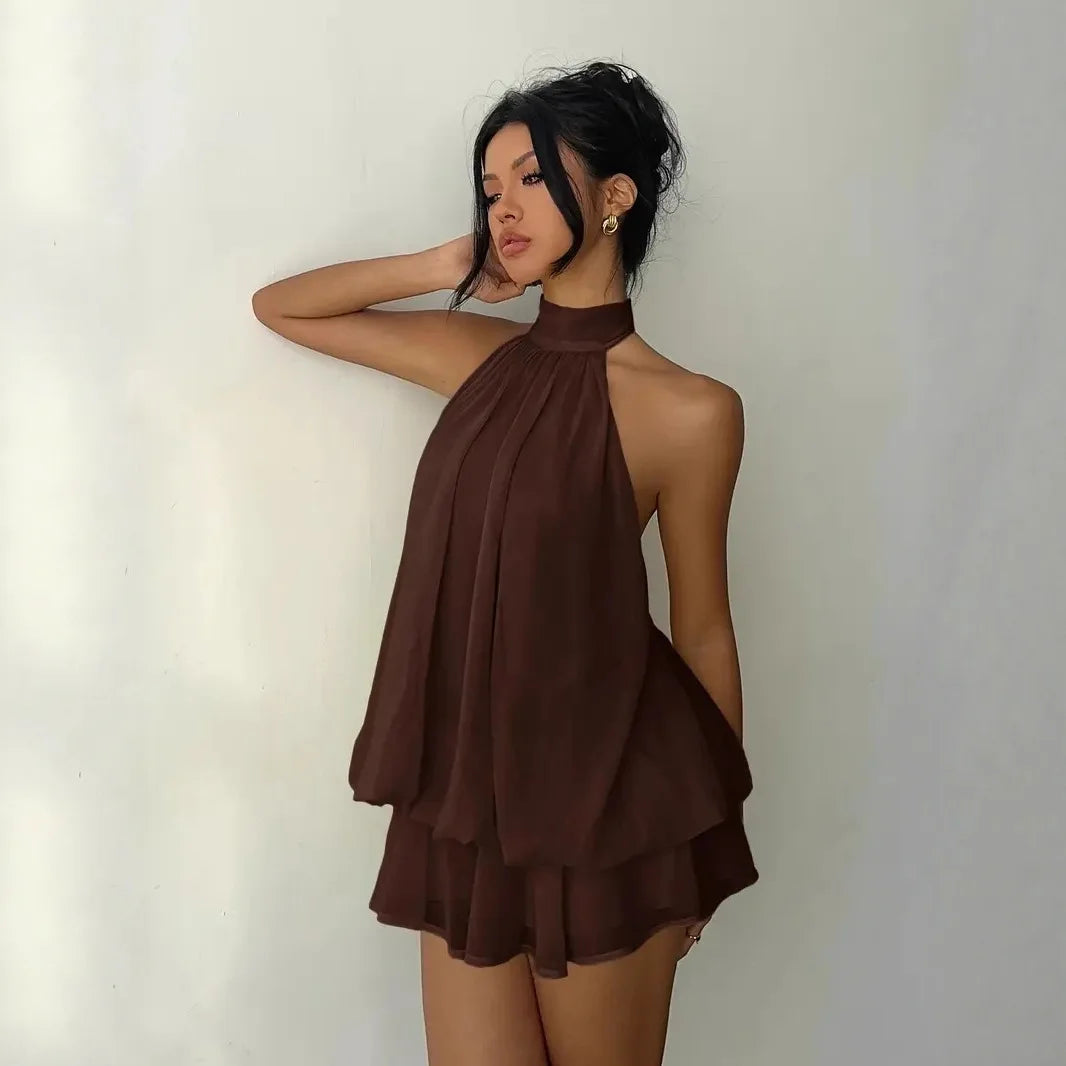 Vestido Curto Elegante Feminino Gola Alta – Look Sexy para Noite2026