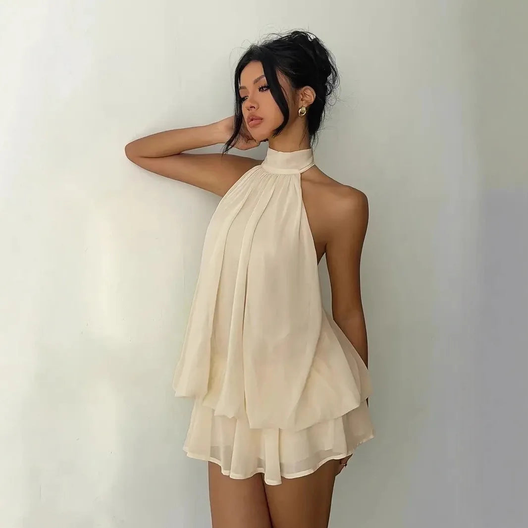 Vestido Curto Elegante Feminino Gola Alta – Look Sexy para Noite2026
