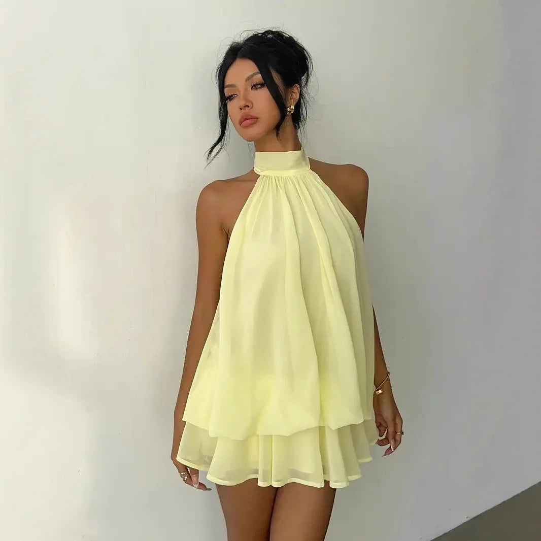 Vestido Curto Elegante Feminino Gola Alta – Look Sexy para Noite2026