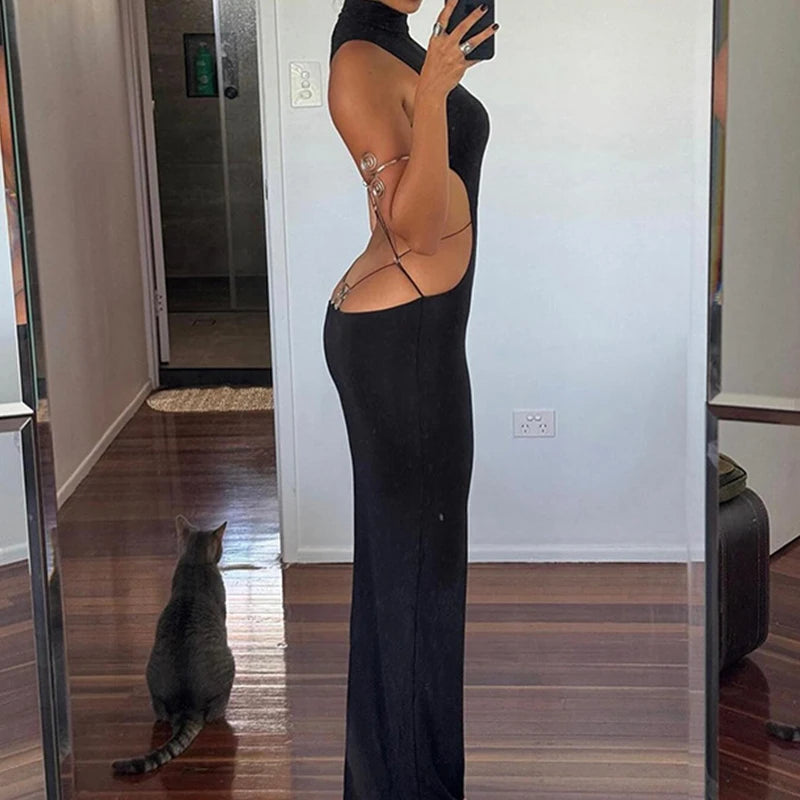 Sexy Backless Black
