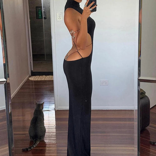 Sexy Backless Black