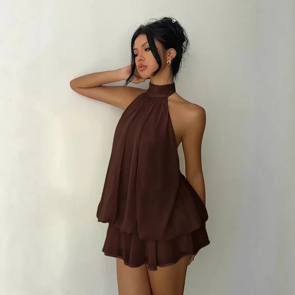 Vestido Curto Elegante Feminino Gola Alta – Look Sexy para Noite2026