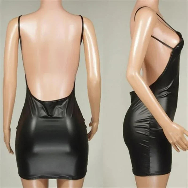 Vestido Nivér Black Latex – Sensual Sem Costas Modelador + Frete Grátis
