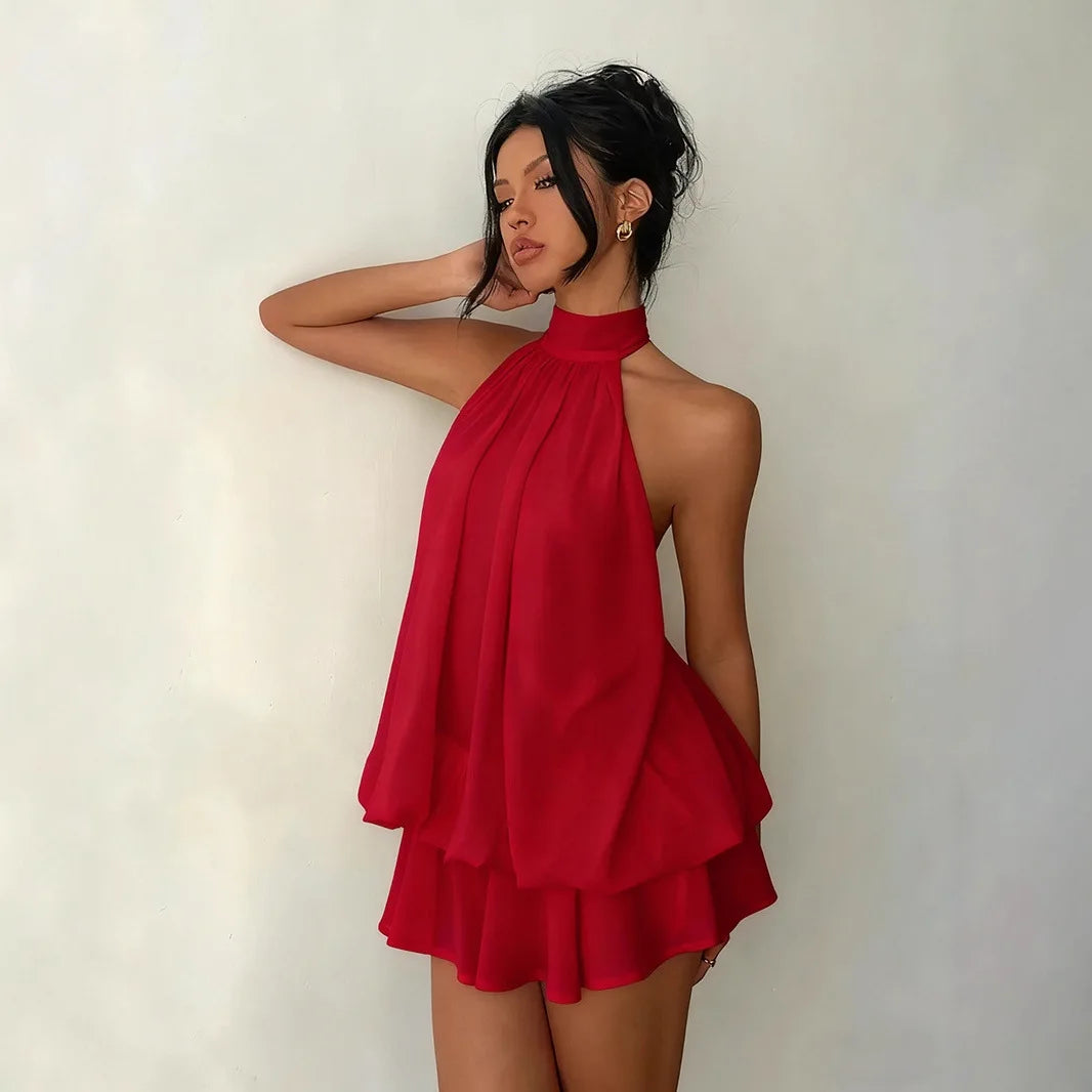 Vestido Curto Elegante Feminino Gola Alta – Look Sexy para Noite2026